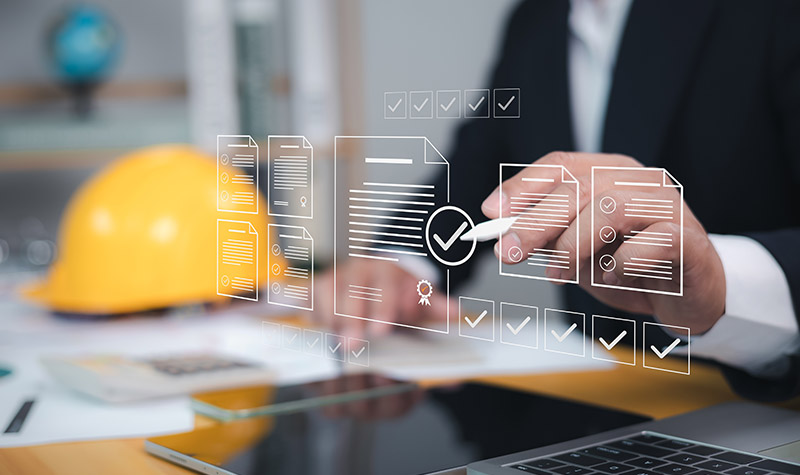 Grafik im Büro einer Baugesellschaft