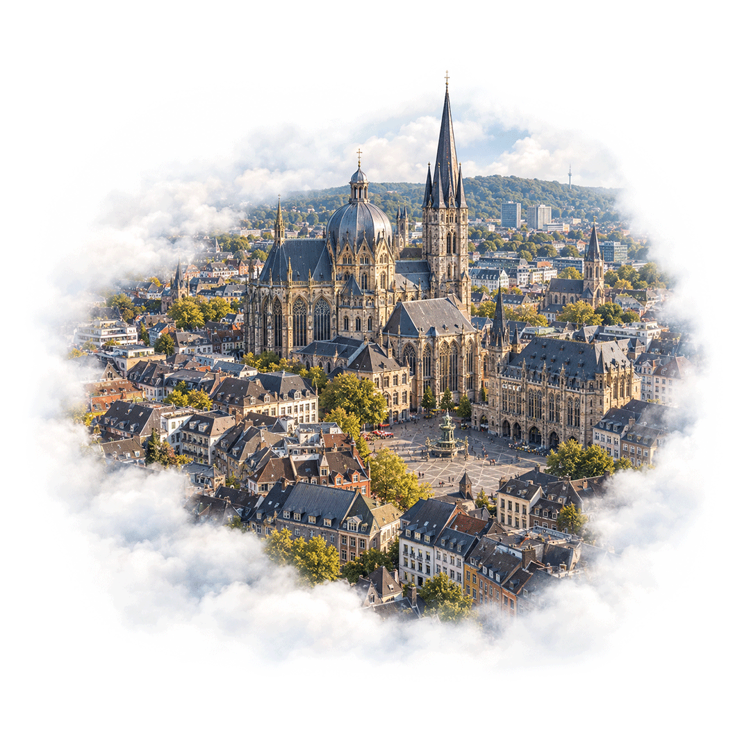 Aachen Luftaufnahme Kirche AachenerDom