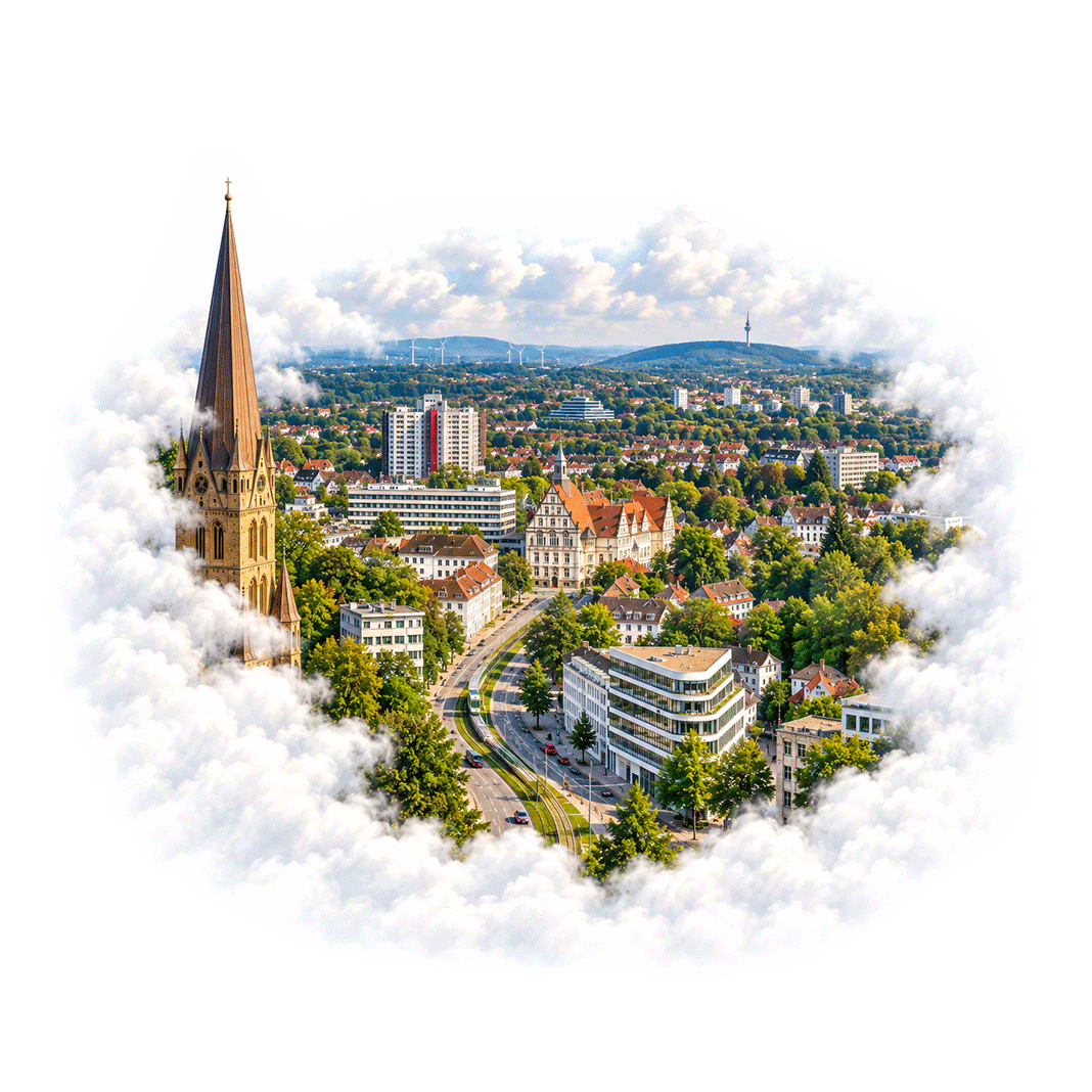 Bielefeld Luftaufnahme Innenstadt