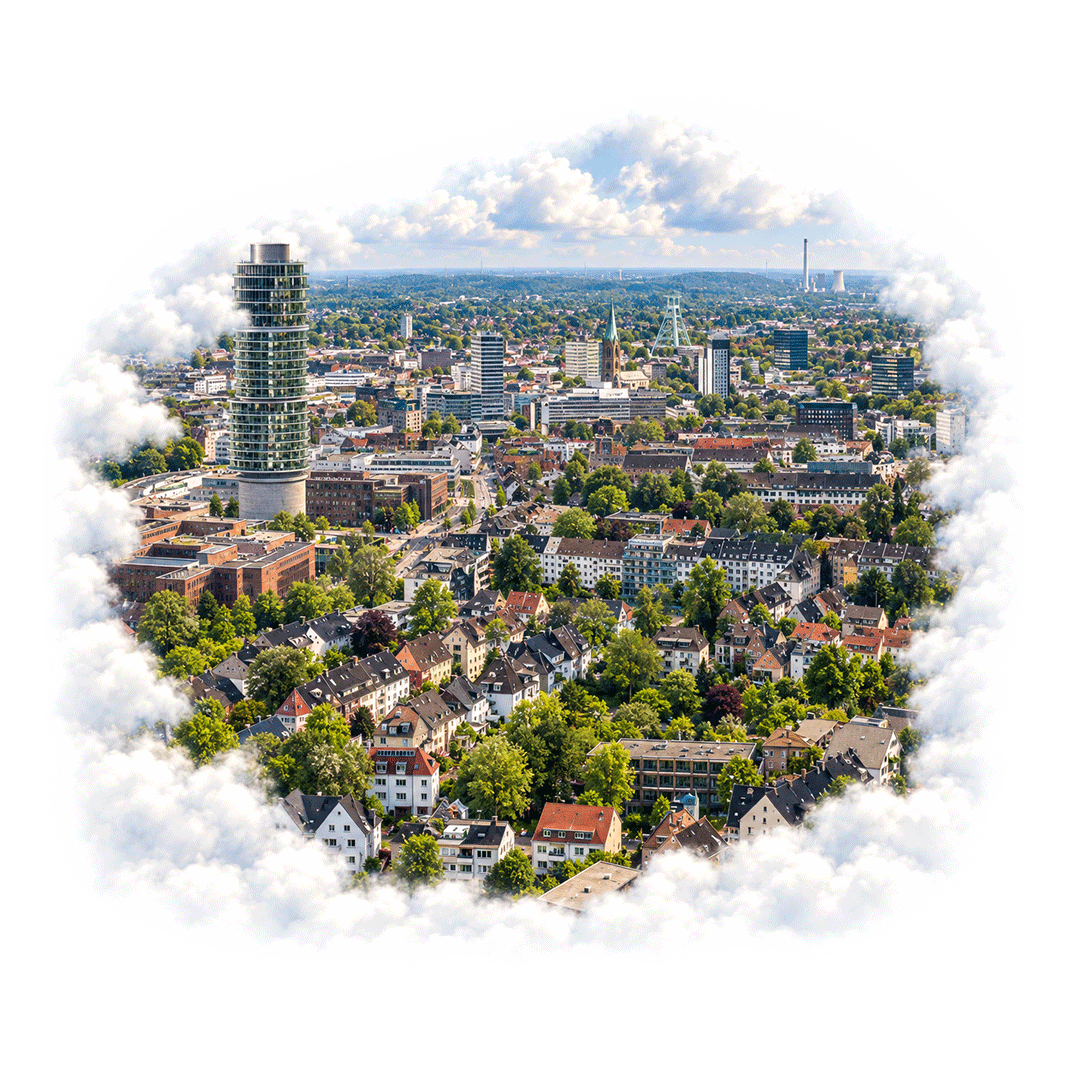 Bochum Luftaufnahme Innenstadt