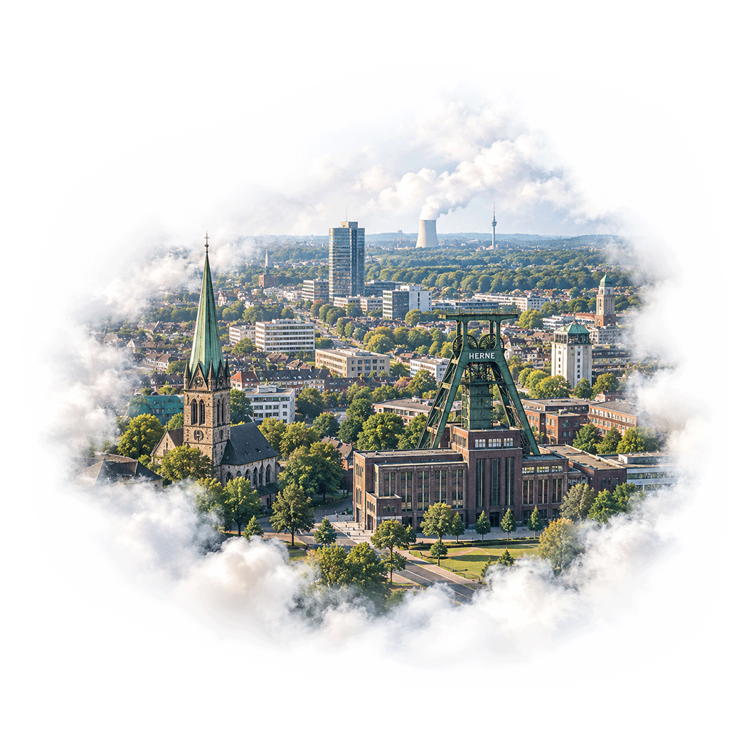 Herne Luftaufnahme Innenstadt