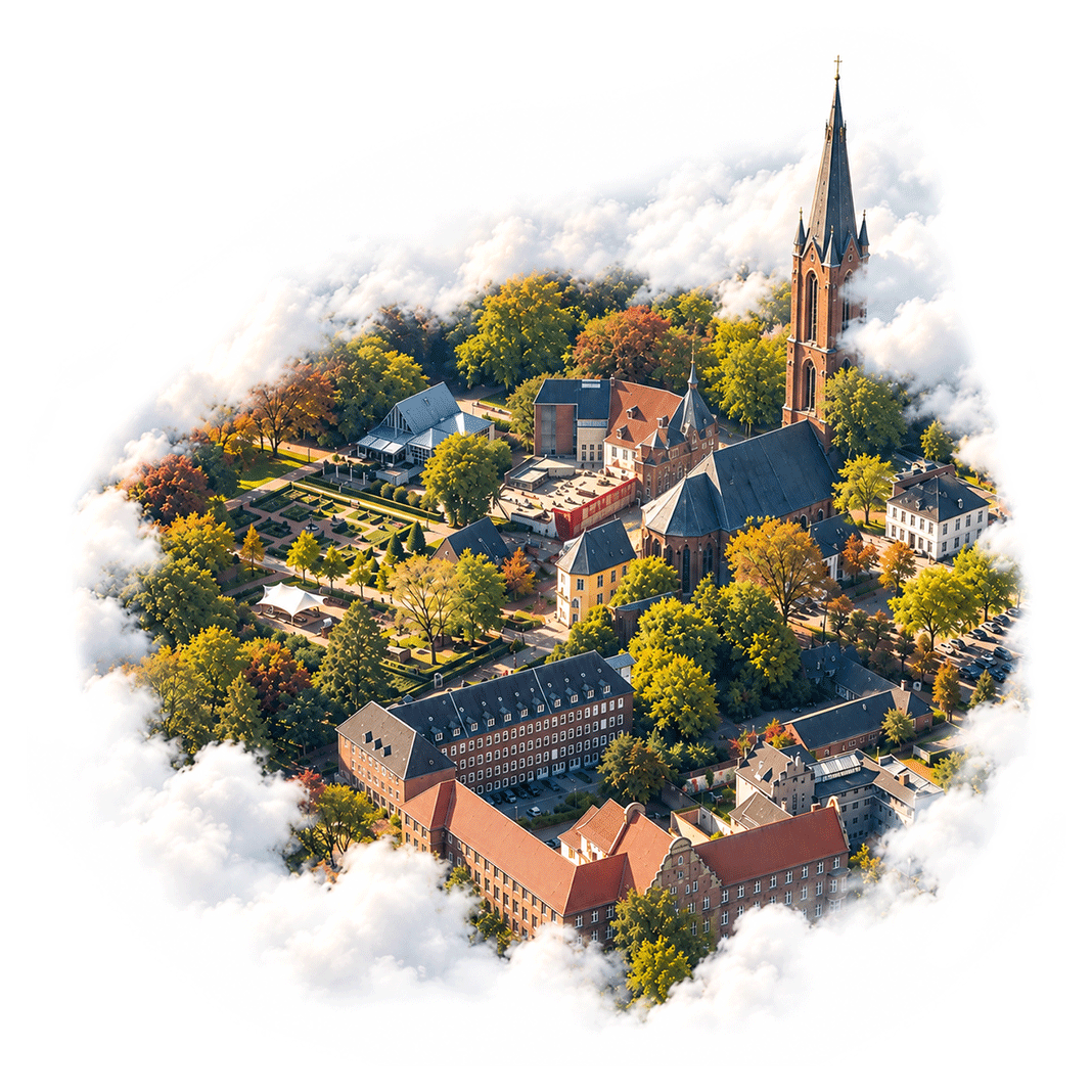 Moers Luftaufnahme Altstadt St Josef Kirche