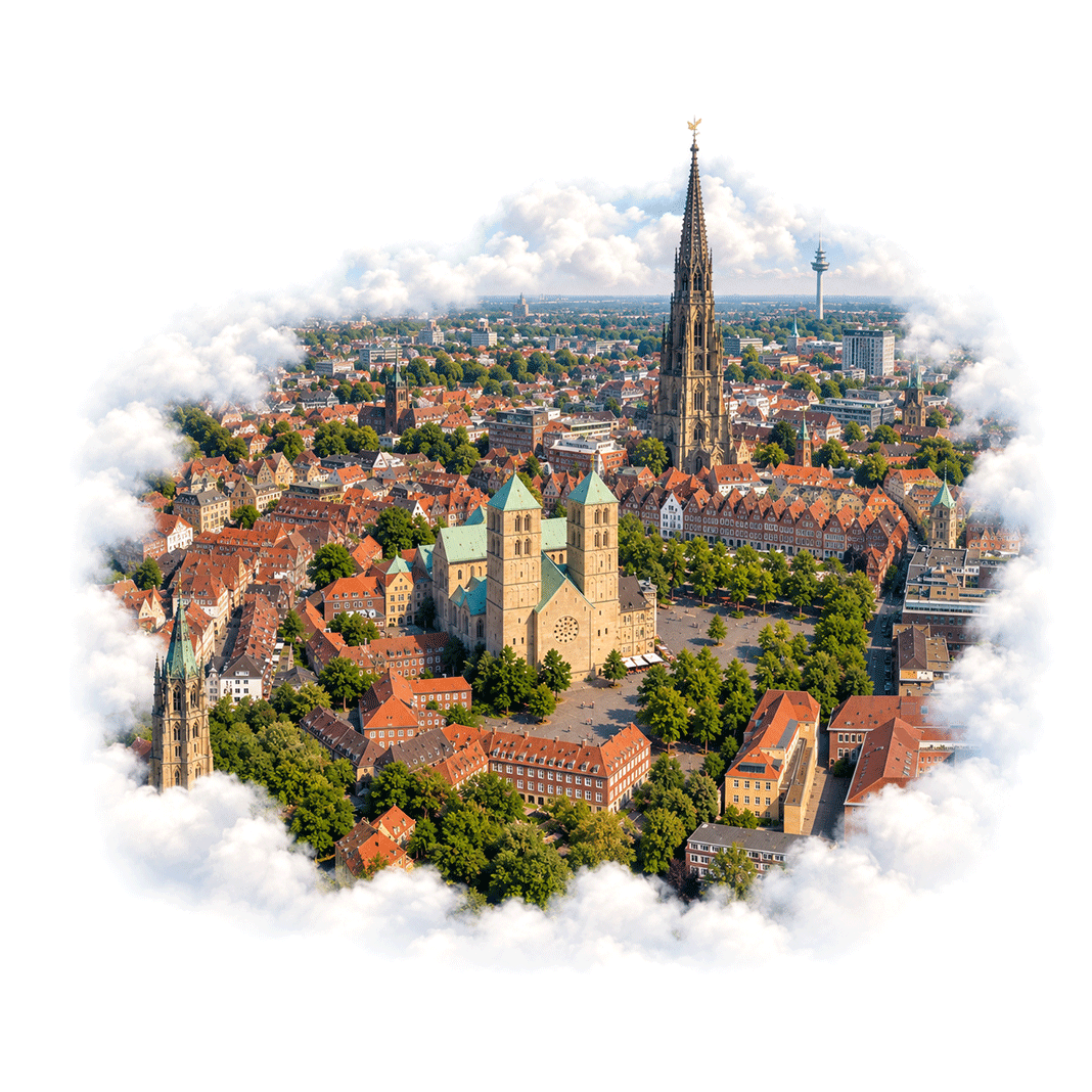 Münster Luftaufnahme Kirchtum St.PaulusTurm