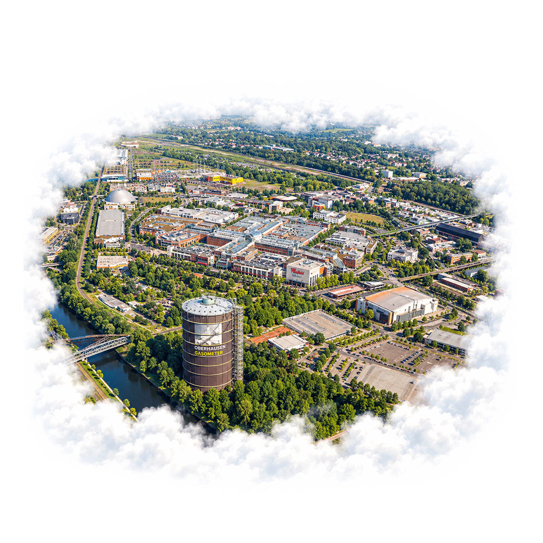 Oberhausen Luftaufnahme Gasometer Centro