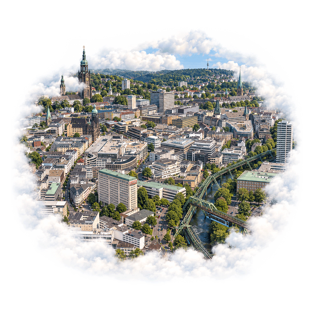 Wuppertal Luftaufnahme Innenstadt Monorail