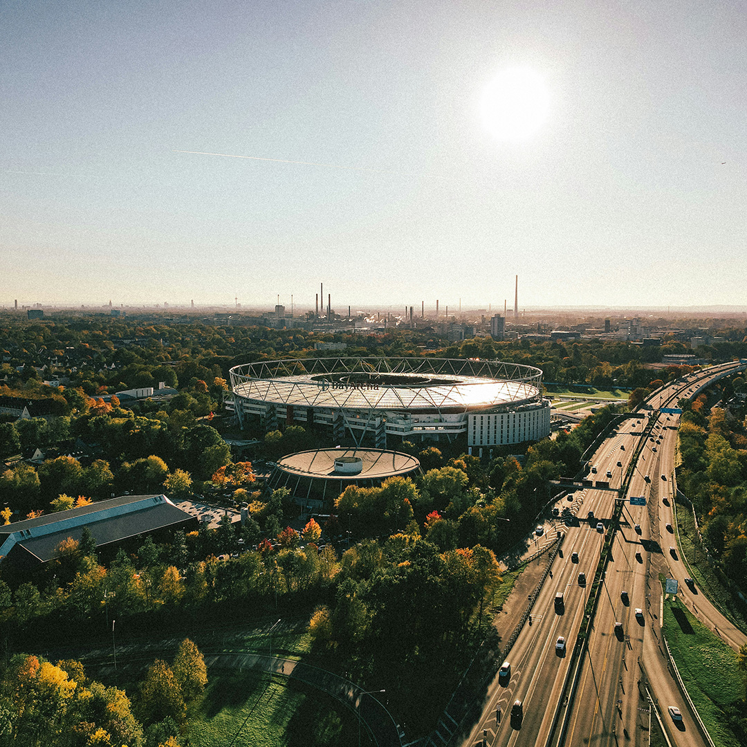 leverkusen bayer arena luftaufnahme